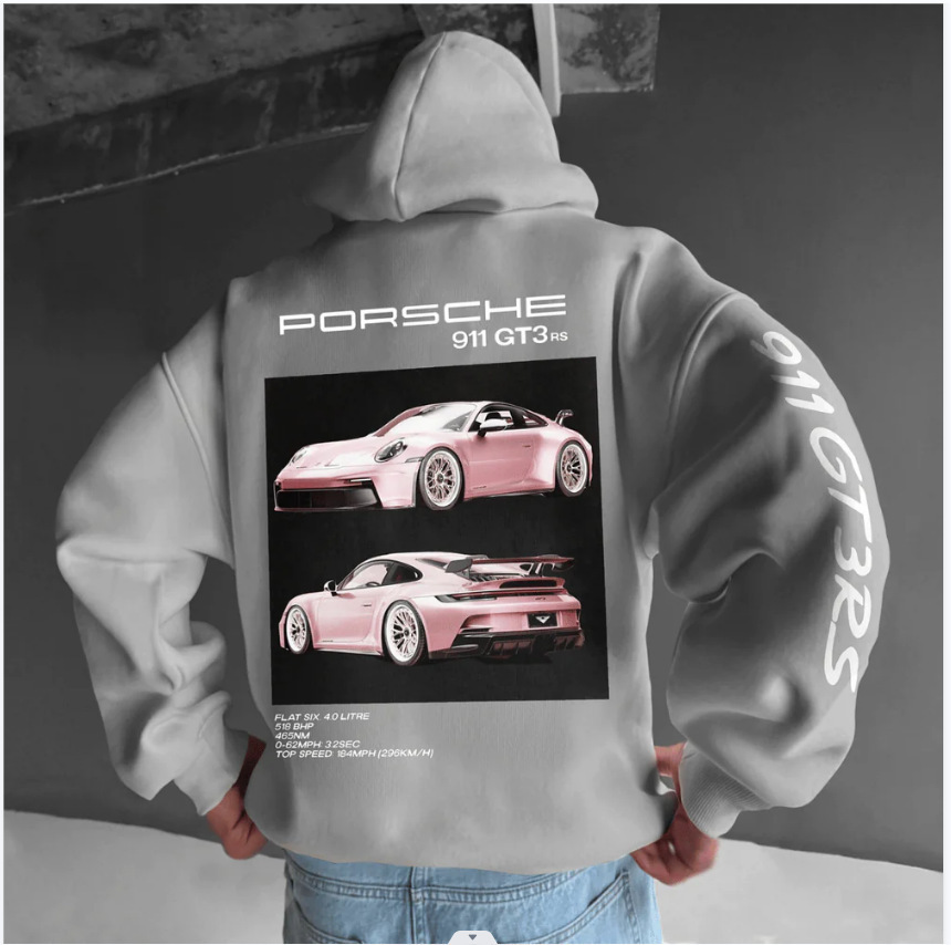 StreetcarHoodiePrintsMen Car Print Trendy Hoodie Loose Casual Versatile Hoodie - Image 38