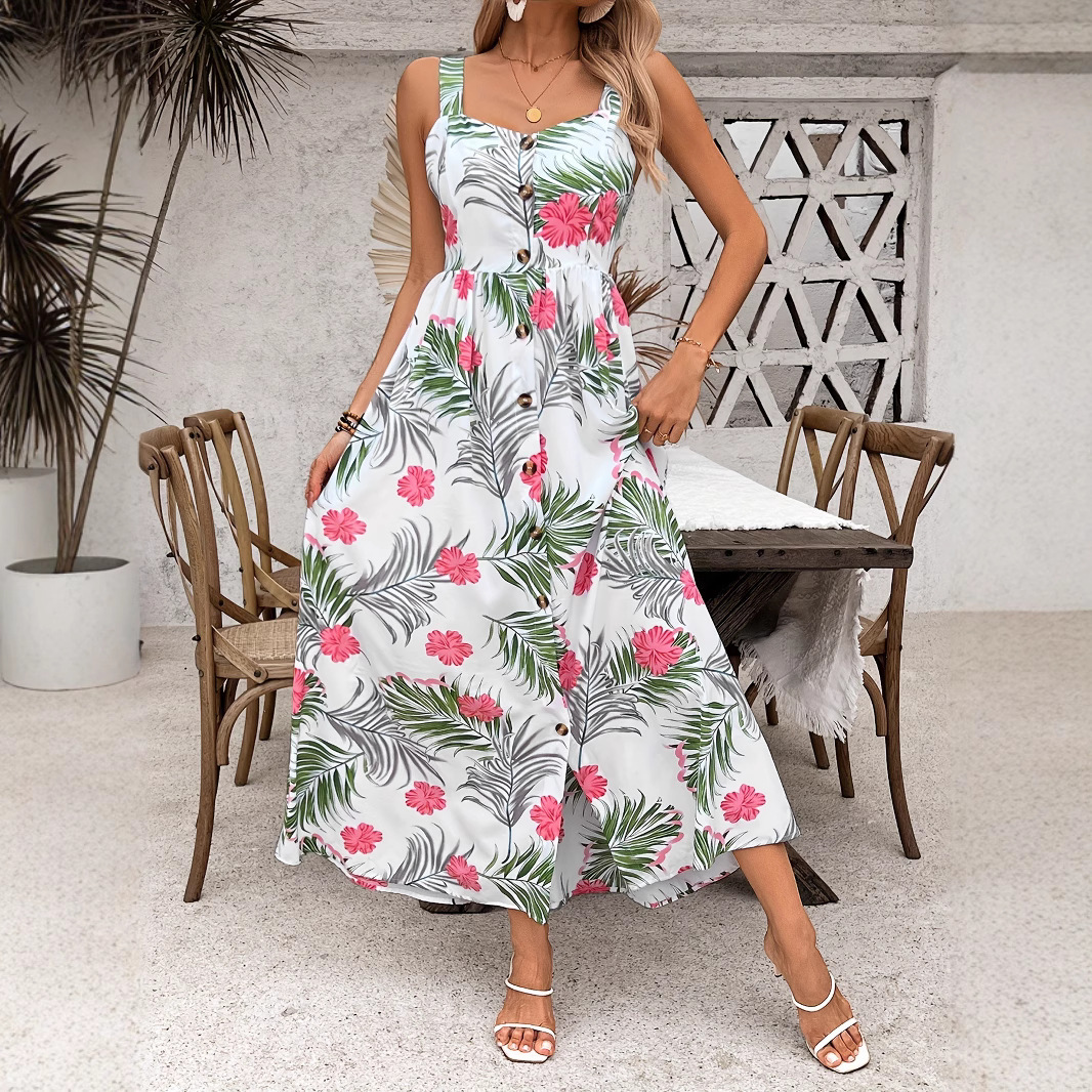 European and American style elegant women's dress, new casual floral style, 2025 new arrival. - Image 2