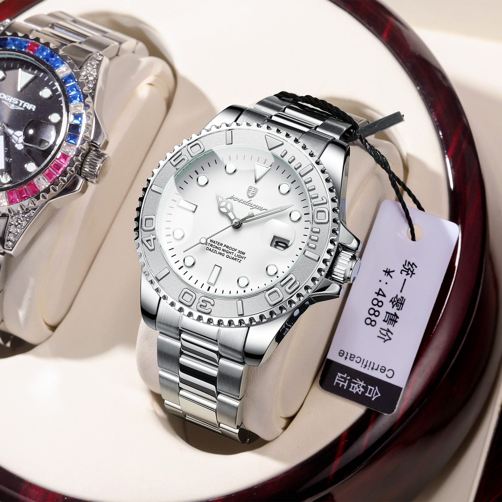 Swiss brand men's watch, waterproof, luminous, stylish new quartz wristwatch, live stream, export hot-selling item, dropshipping available. - Image 12