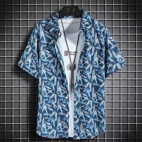 Summer short-sleeved shirts for men and women Hainan Sanya travel couples floral casual shirts summer Hong Kong style fashion - Image 10