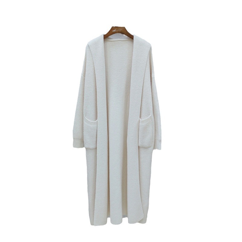 High-end mid-length hooded knitted cardigan for women, thickened for autumn and winter, soft and cozy style, perfect for layering under a coat. - Image 5