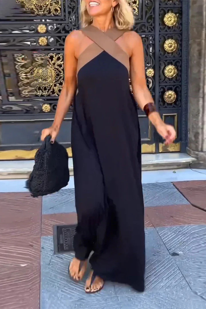 2025 summer new cross-border women's clothing Amazon AliExpress foreign trade long skirt cross sexy back dress - Image 8
