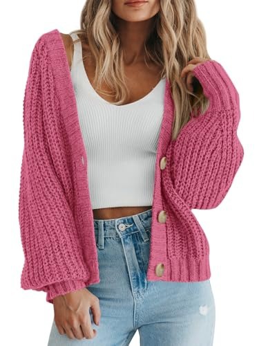 Cross-border women's clothing Amazon autumn/winter V-neck chunky knit cardigan women's lazy style knit sweater factory customization - Image 17