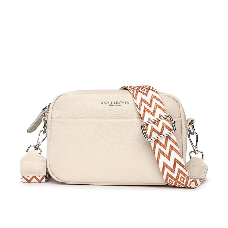 Cross-border leather women's bag wholesale 2023 new trendy fashion simple one-shoulder Messenger bag first layer cowhide small square bag - Image 11