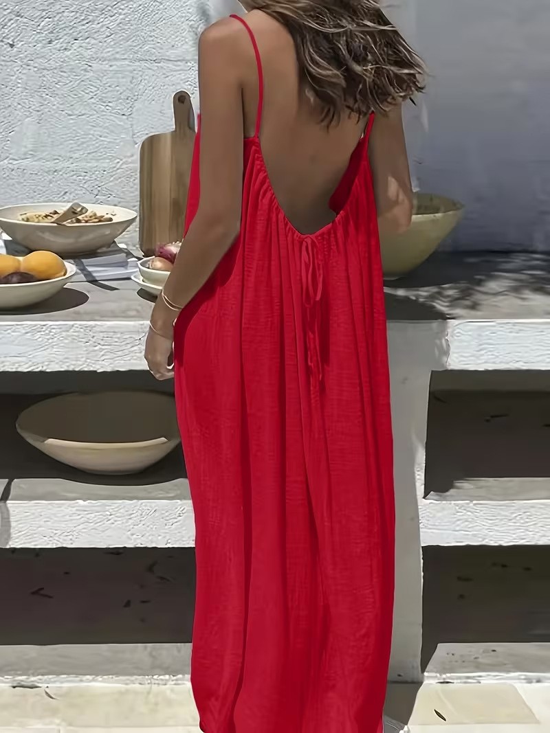 2026 New Women's Strappy Backless Loose-fitting Home Wear Dress (Amazon/AliExpress Cross-Border) - Image 16