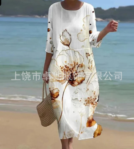 Women's Printed Long-Sleeve Dress - Image 18