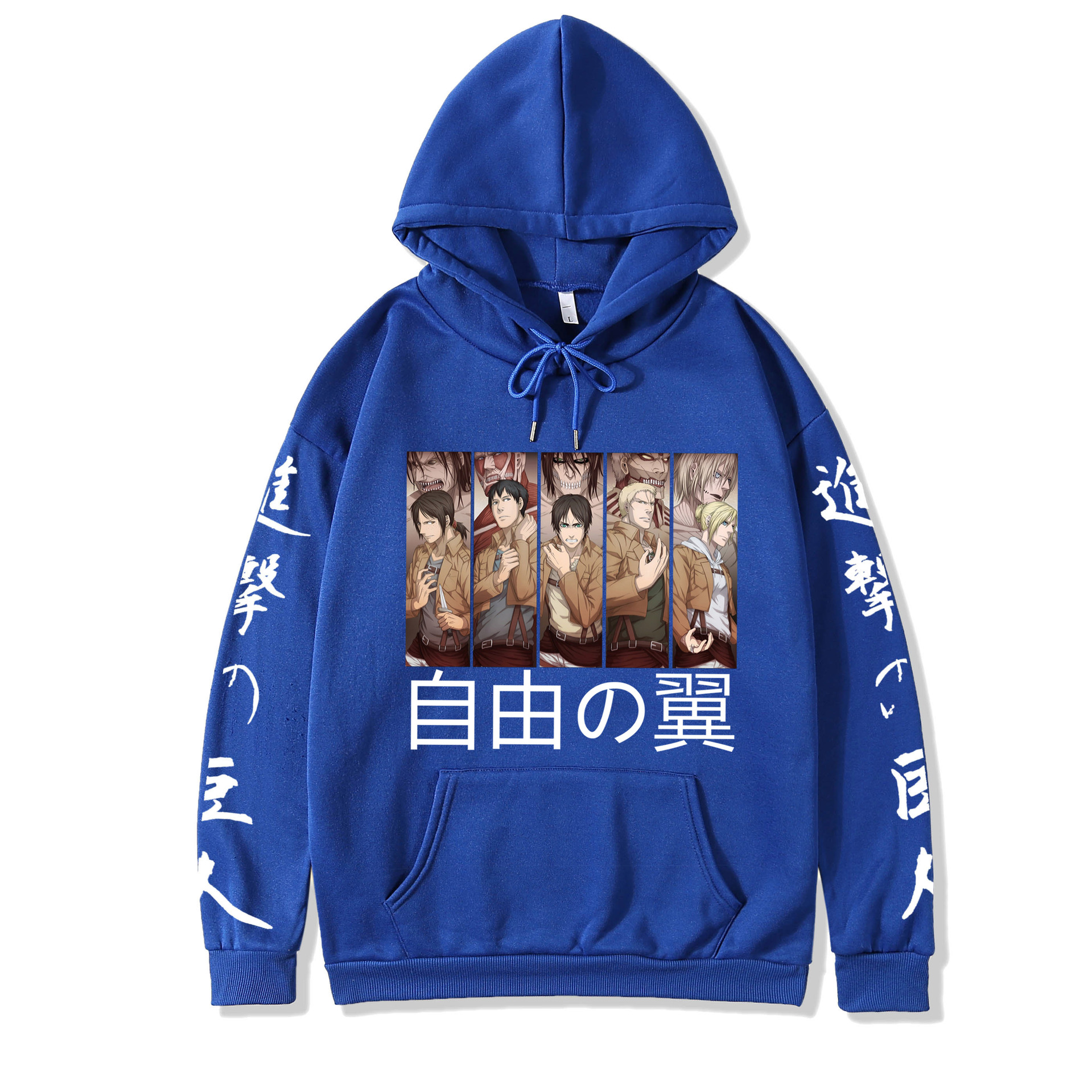 2021 couples wear autumn and winter new popular anime attack giant series illustration loose casual hooded sweater women - Image 7