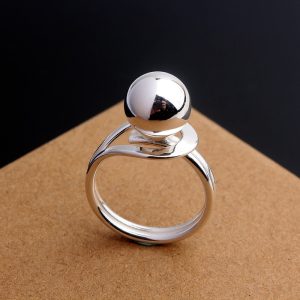 Iriya's "Ball-Required" Ring - A unique, stylish single ring featuring a thick, luxurious silver beaded ball design.