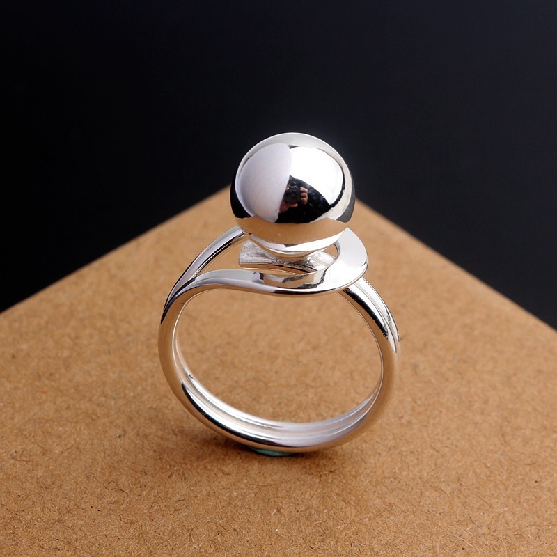 Iriya's "Ball-Required" Ring - A unique, stylish single ring featuring a thick, luxurious silver beaded ball design.