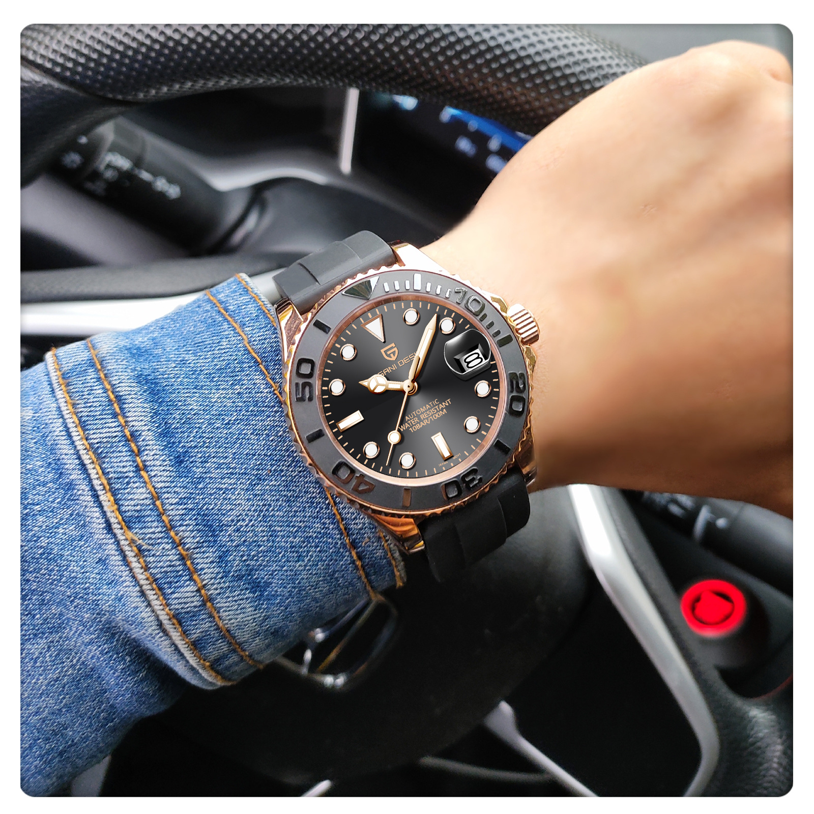 PAGANI DESIGN Bojiani fully automatic mechanical men's watch luminous waterproof men's fashion watch 1651 - Image 4