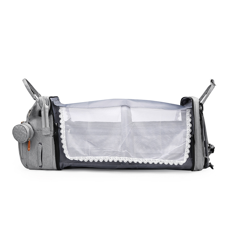 Mommy bag Amazon hot sale 900D cationic bed bag mother and baby bag mosquito net usb charging multifunctional mommy bag - Image 4