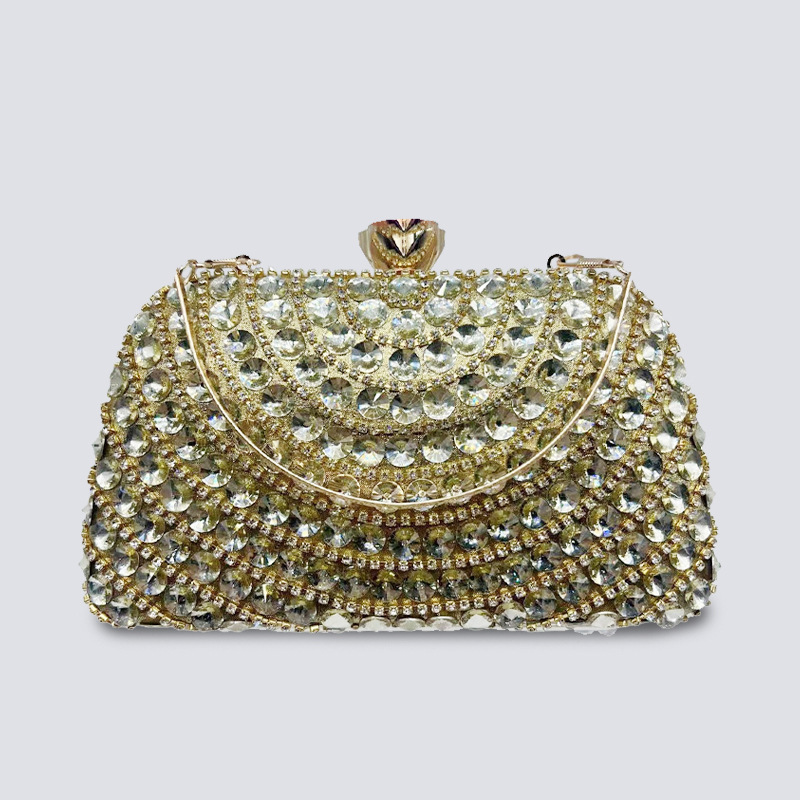 European and American cross-border banquet cheongsam evening bag high-end handbag women's dress handmade celebrity all-match diamond bag - Image 4
