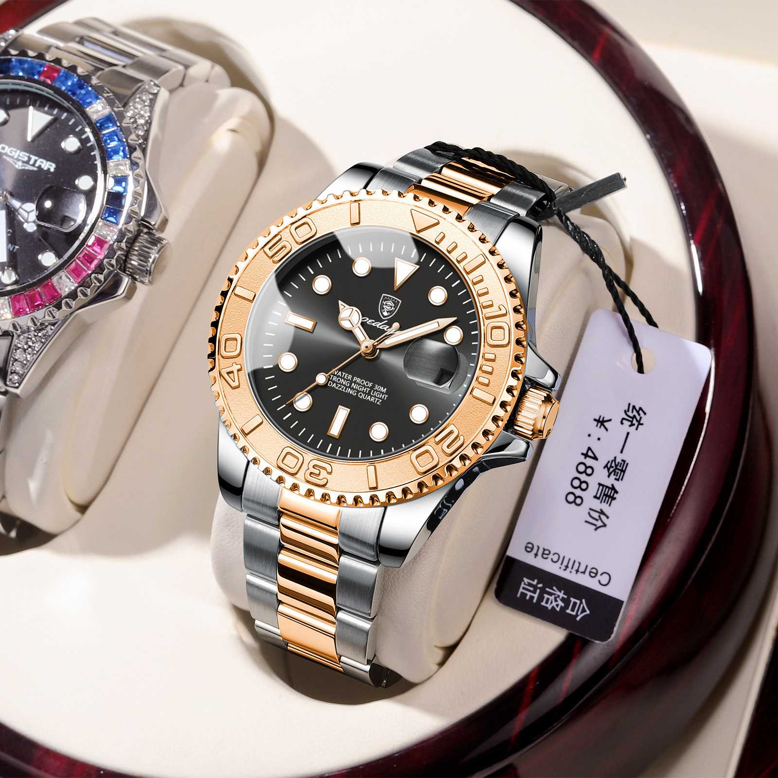 Swiss brand men's watch, waterproof, luminous, stylish new quartz wristwatch, live stream, export hot-selling item, dropshipping available. - Image 9