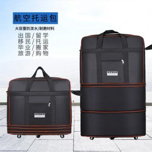 Foldable travel bag/suitcase with universal wheels, storage box, international travel bag, 158 airline baggage check-in, large capacity retractable luggage bag