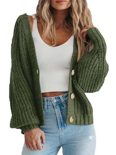 Cross-border women's clothing Amazon autumn/winter V-neck chunky knit cardigan women's lazy style knit sweater factory customization - Image 26