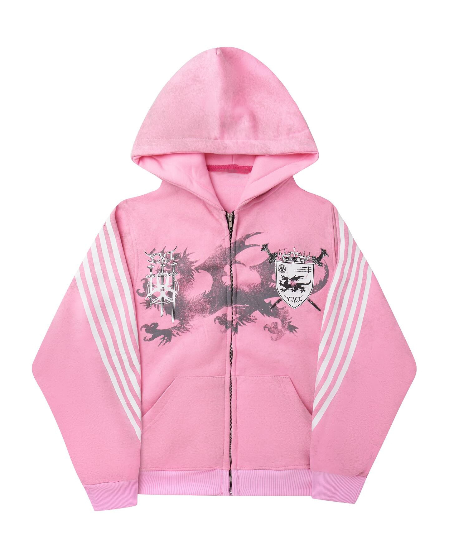 European and American retro design three-stripe print hoodie, trendy streetwear style, loose fit, slim fit, unisex sweatshirt - Image 8