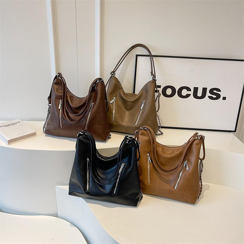 New double chain bag women's bag travel multi-purpose backpack high-end temperament shoulder bag large capacity tote bag - Image 4