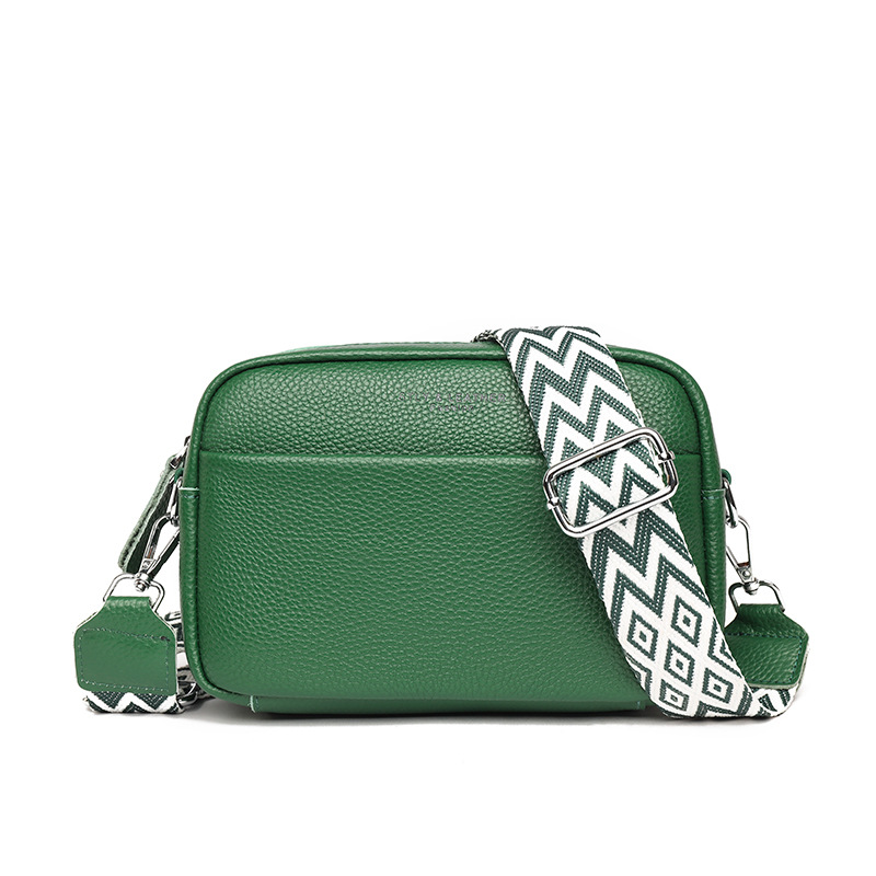 Cross-border leather women's bag wholesale 2023 new trendy fashion simple one-shoulder Messenger bag first layer cowhide small square bag - Image 5