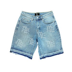 European and American cross-border e-commerce platforms like AliExpress and TK wholesale export trade rhinestone washed denim shorts loose plus size casual denim shorts
