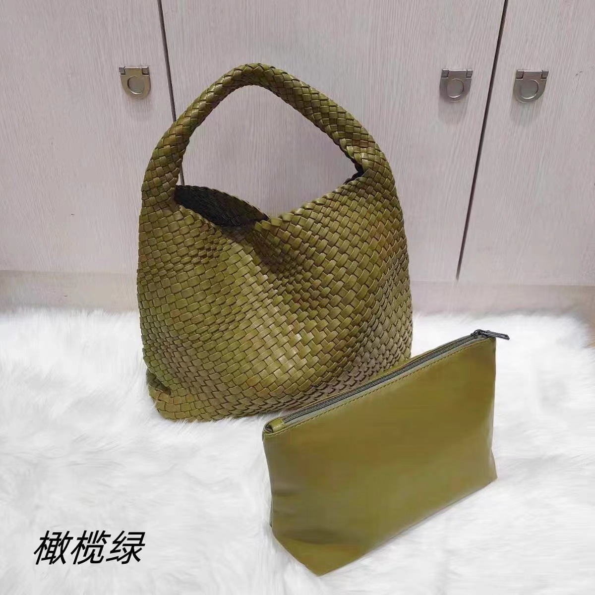 2024 new high-end hand-woven bag large-capacity shoulder tote bag underarm bag bucket bag mother-and-child bag trend - Image 7