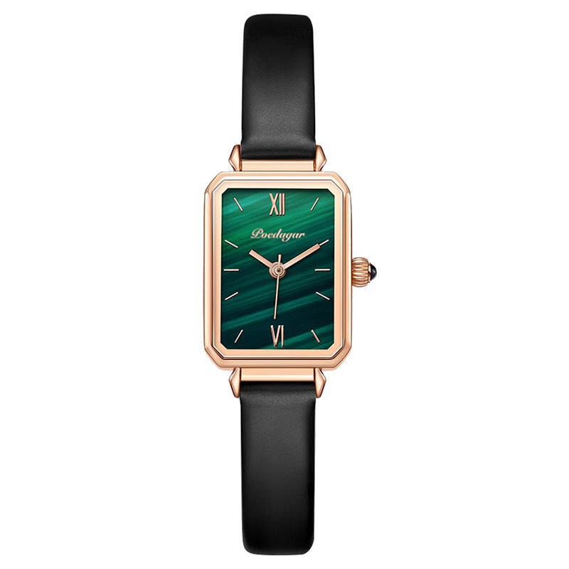 Small green watch vibrato live explosion style Swiss brand square ladies watch student Korean version of quartz watch one piece on behalf of - Image 2