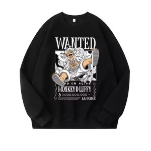 One Piece Sweatshirt Luffy 2023 Men's Spring and Autumn Couple Loose Round Neck Long Sleeve Youth Coat Head T-Shirt