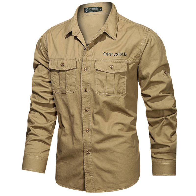 2024 Spring and Autumn New Shirt Men's Long Sleeve Cotton Casual Solid Color Shirt Middle-aged and Young Worker Slim Jacket - Image 34
