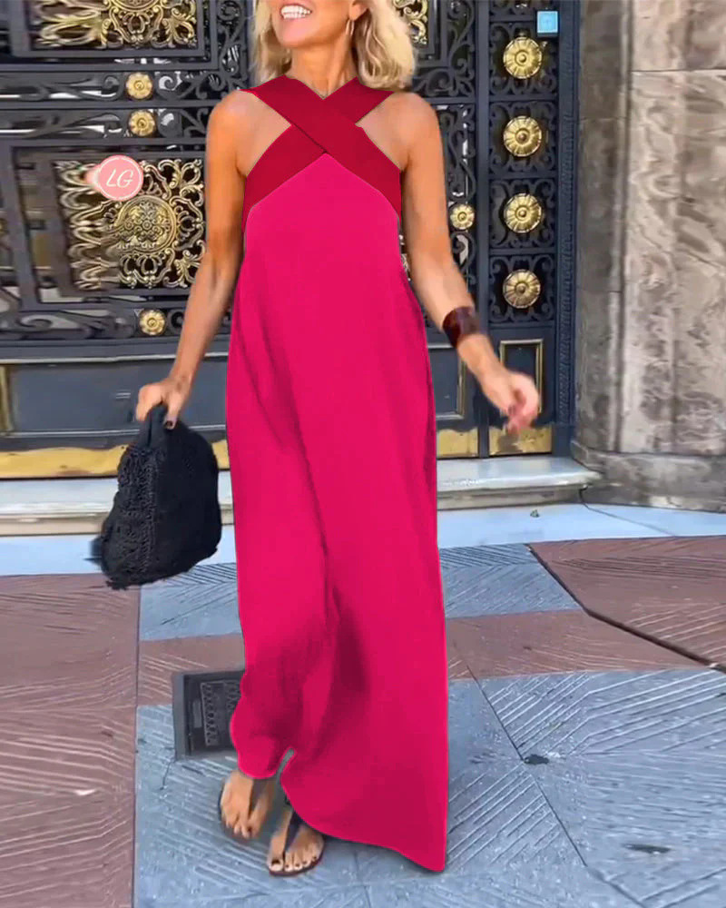 2025 summer new cross-border women's clothing Amazon AliExpress foreign trade long skirt cross sexy back dress - Image 11