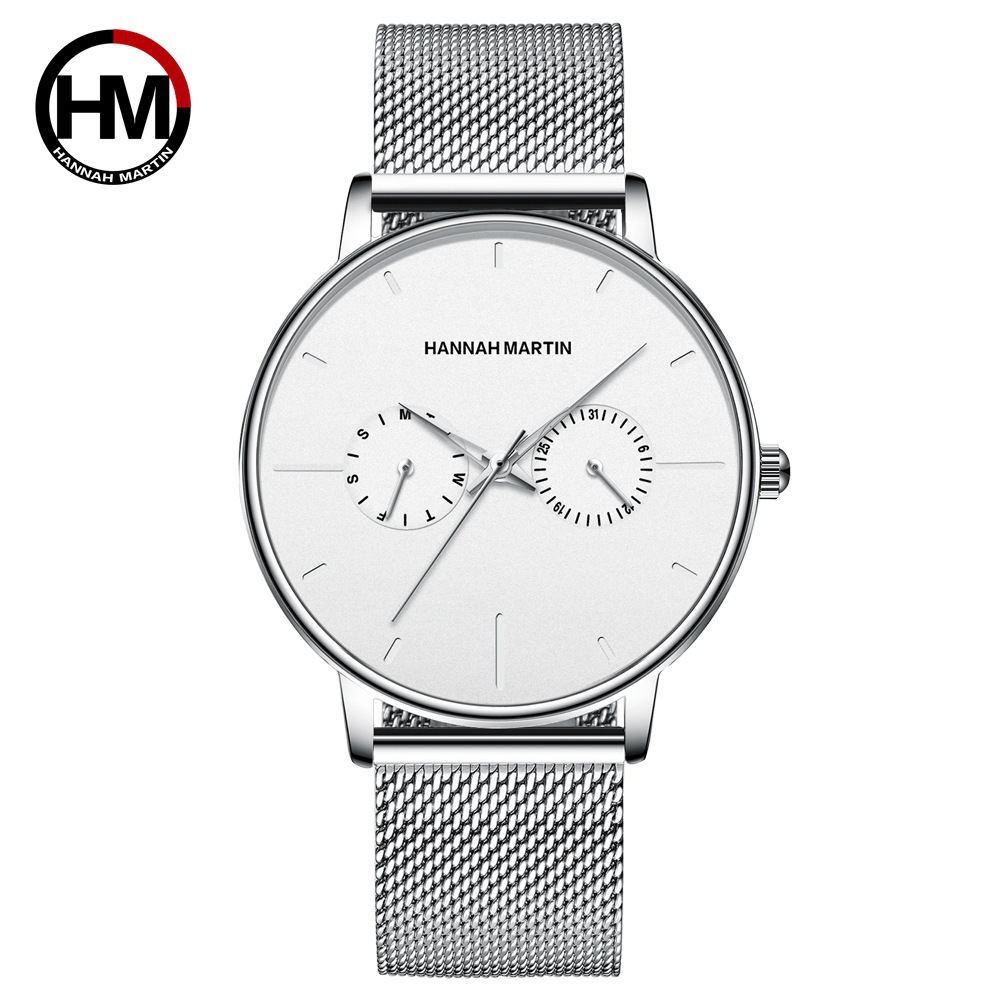 Men's multifunctional waterproof quartz watch top layer cowhide watch student trend niche brand ins business watch - Image 13