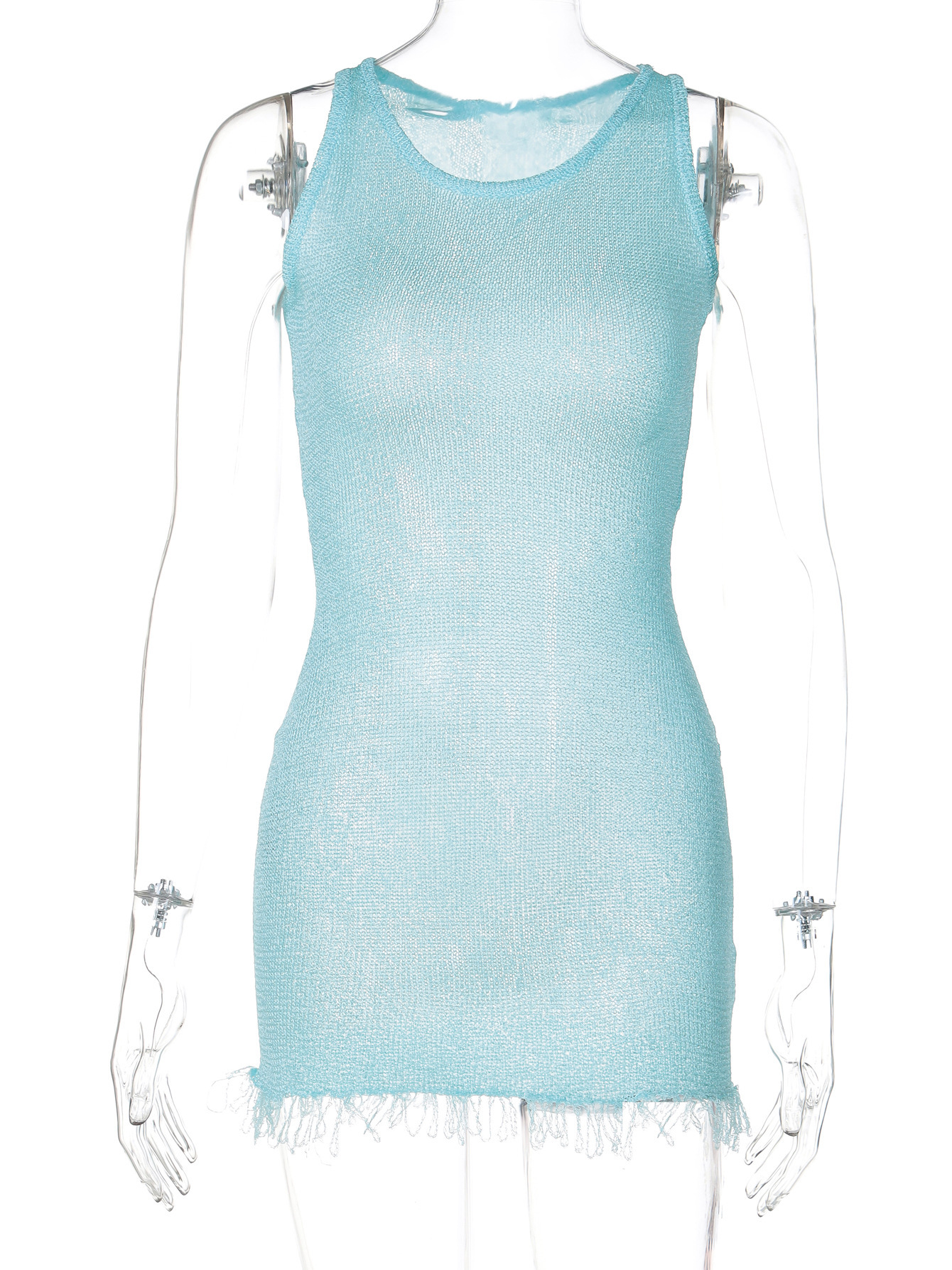 Amazon cross-border women's clothing 2025 spring new arrivals fashionable sexy round neck sleeveless bodycon dress foreign trade wholesale - Image 4