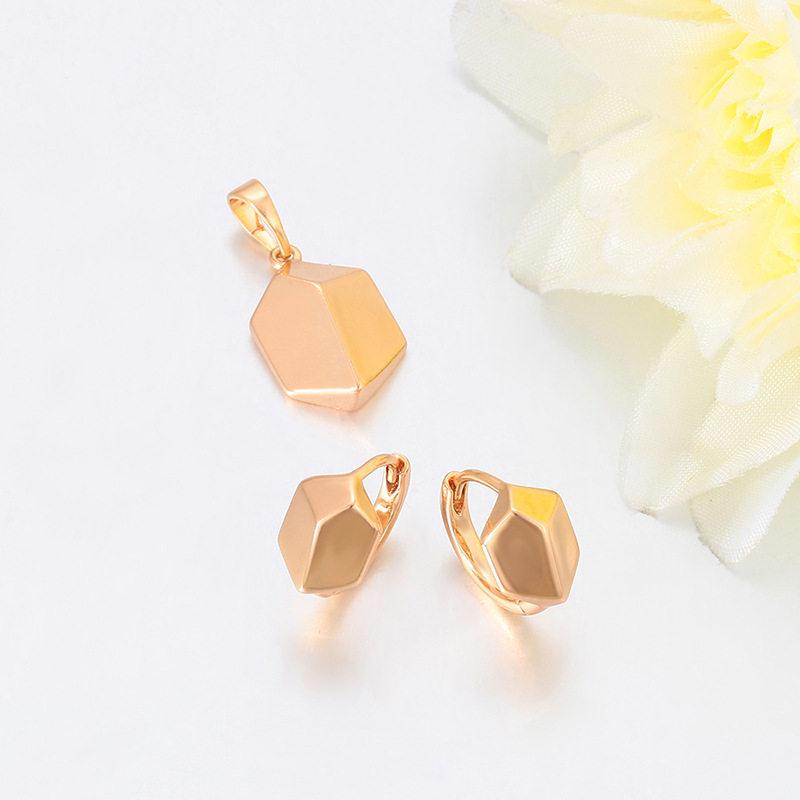 Xuping European and American cross-border minimalist earring pendant two-piece set copper alloy geometric stud jewelry wholesale set for women - Image 5