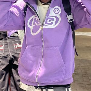 Foam hooded sweater men's solid color trendy brand ins all-match sports tops loose casual jacket men