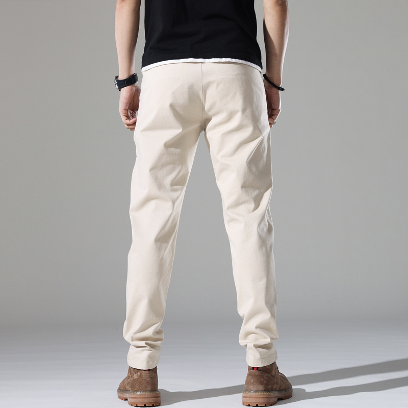 Trendy soft men's stretch casual pants for young men Korean style slim fit solid color versatile skinny long pants for men - Image 4