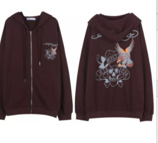 2021 European and American new hoodie sweatshirt women's loose street sports zipper cardigan y2k jacket women - Image 10