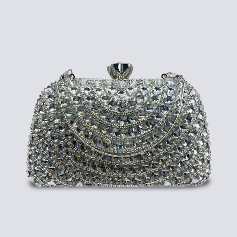 European and American cross-border banquet cheongsam evening bag high-end handbag women's dress handmade celebrity all-match diamond bag - Image 5