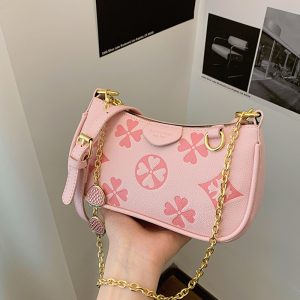 High-grade underarm bag 2024 summer new niche women's bag retro print chain shoulder handbag messenger bag