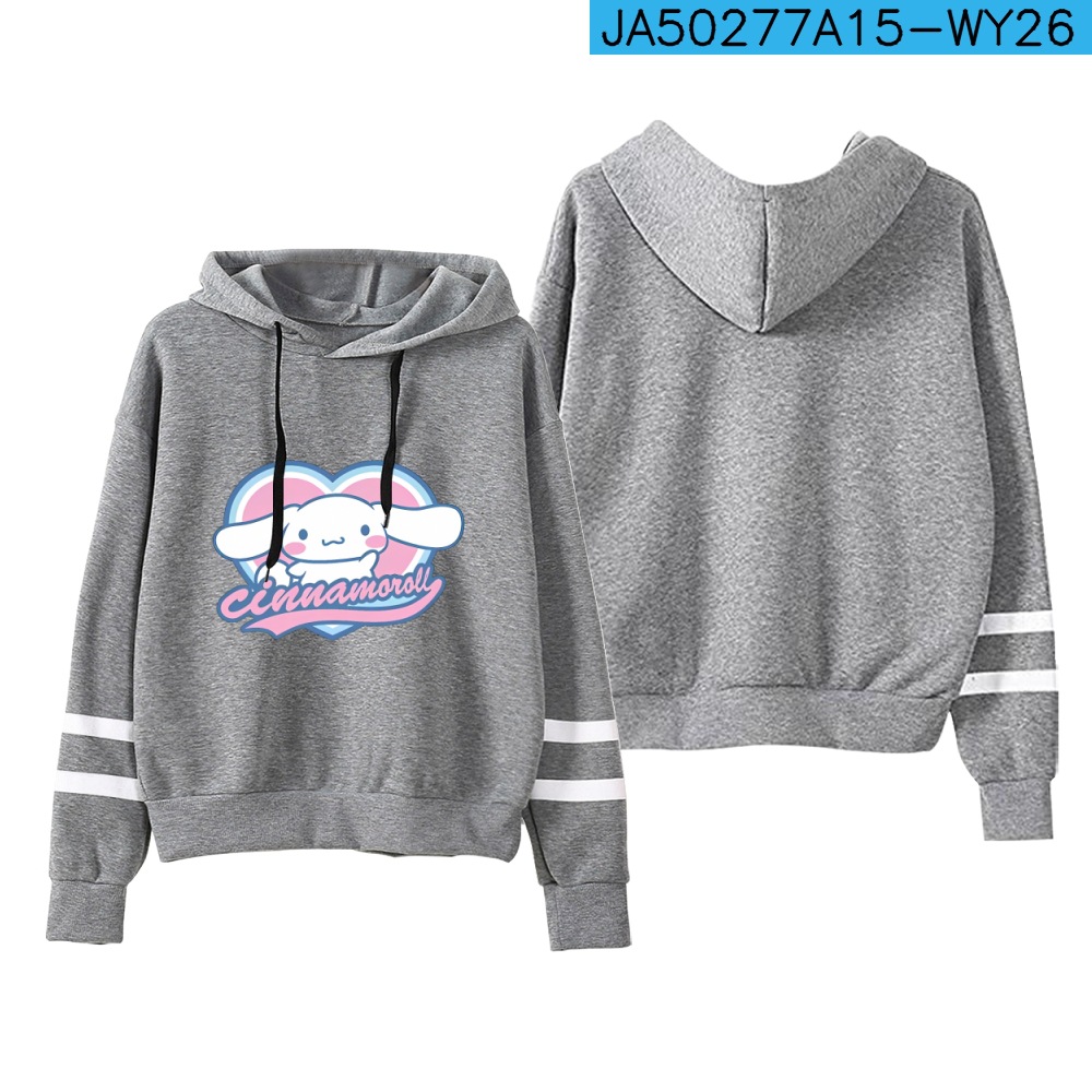 New anime Cinnamoroll big-eared dog cinnamon dog Sanrio 2D casual parallel bars hooded sweatshirt spring and autumn - Image 2