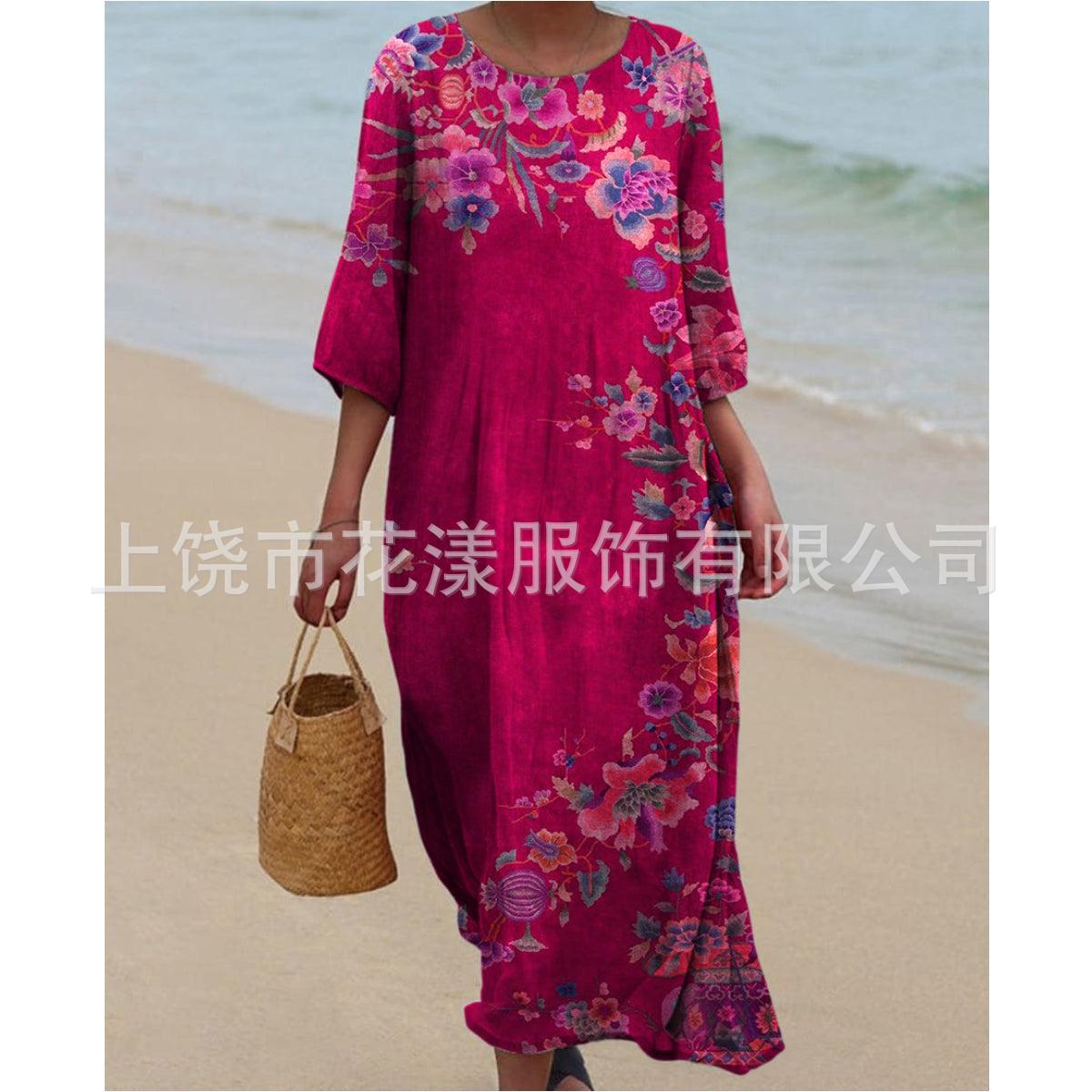 Women's Printed Long-Sleeve Dress - Image 21