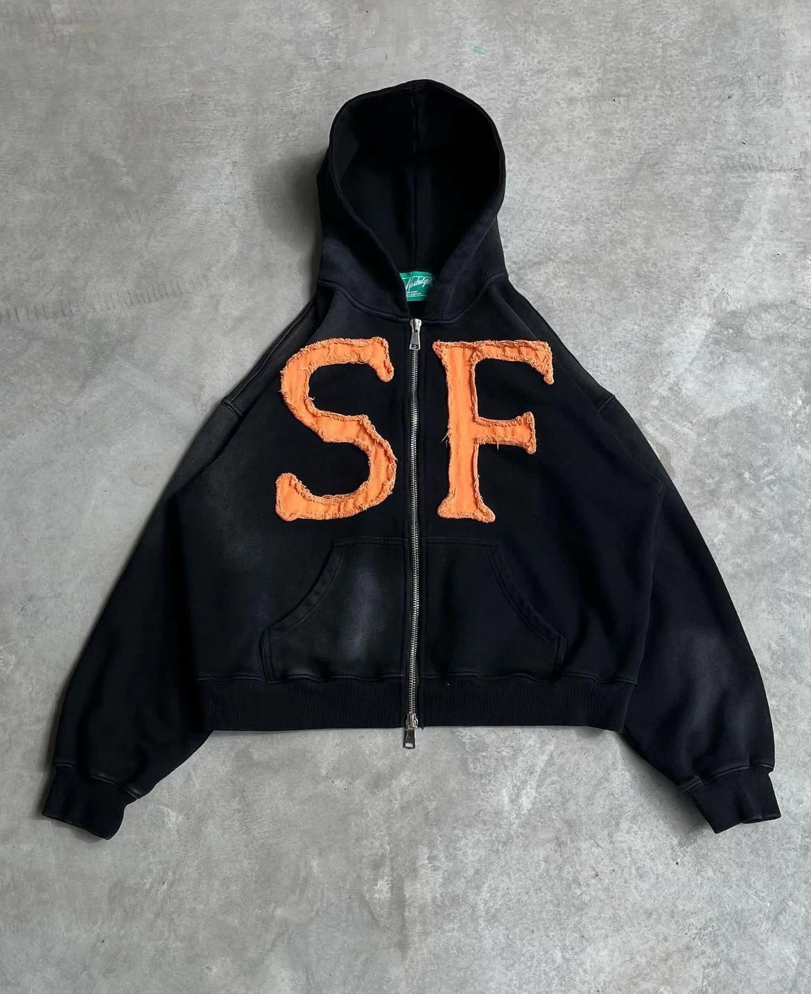 2024 European and American cross-border spring and summer new wholesale embroidered hooded cardigan full chain loose men and women trendy sweater jacket - Image 11
