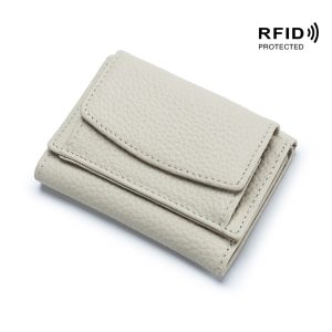 Small wallet women's genuine leather Japanese-style financial cloth rfid coin bag wallet foreign trade women's mini wallet short purse