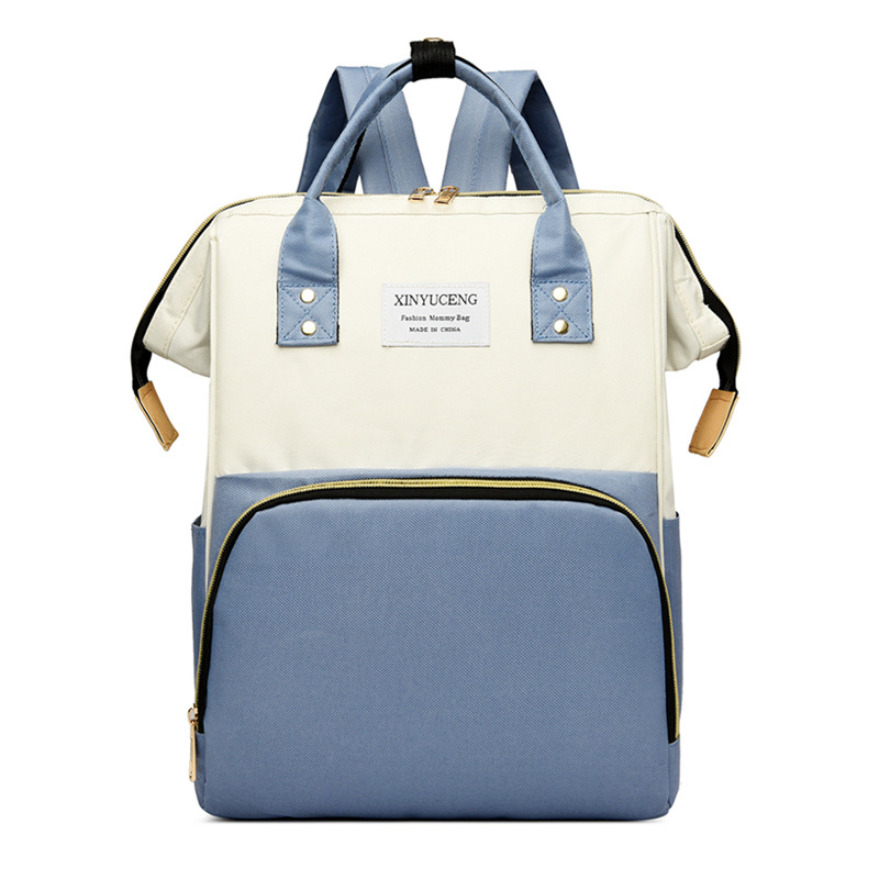 Mommy bag girl series color matching simple lightweight mother and baby bag outdoor travel large capacity multifunctional women's backpack - Image 5
