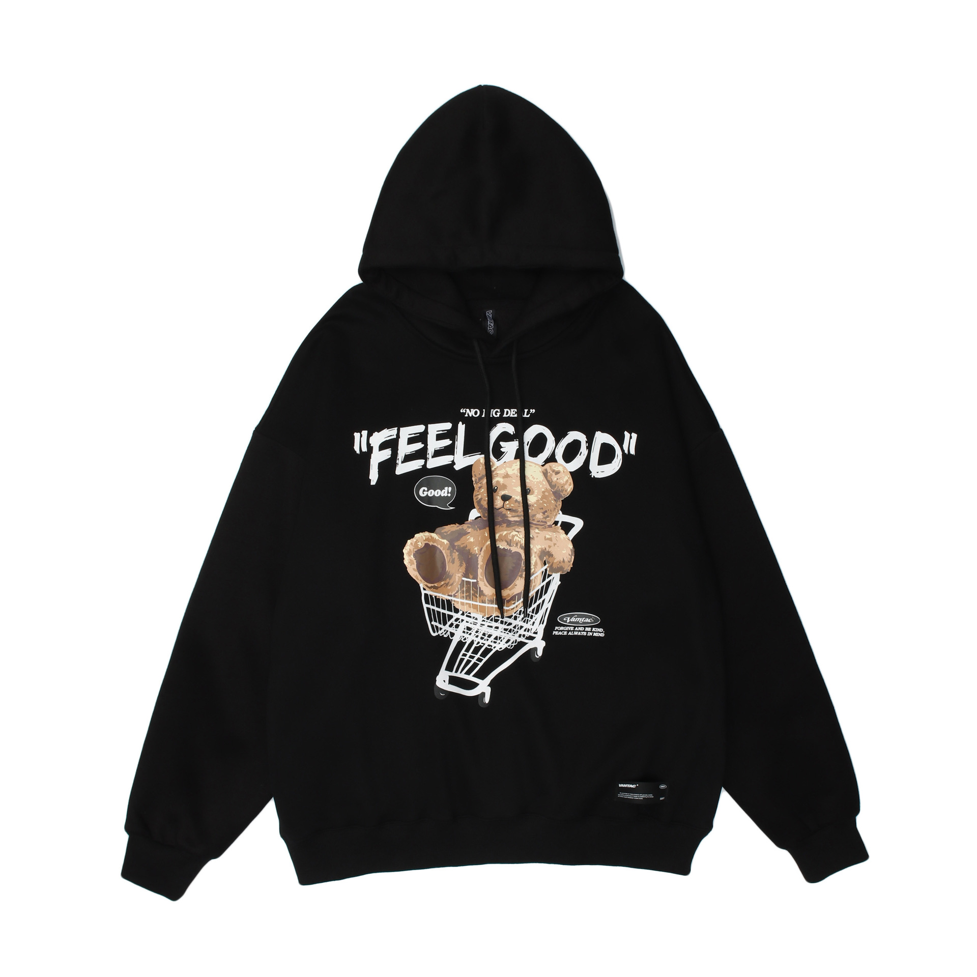 VAMTAC2021 autumn and winter new European and American street fun puppet bear print tide brand couple loose hooded sweater