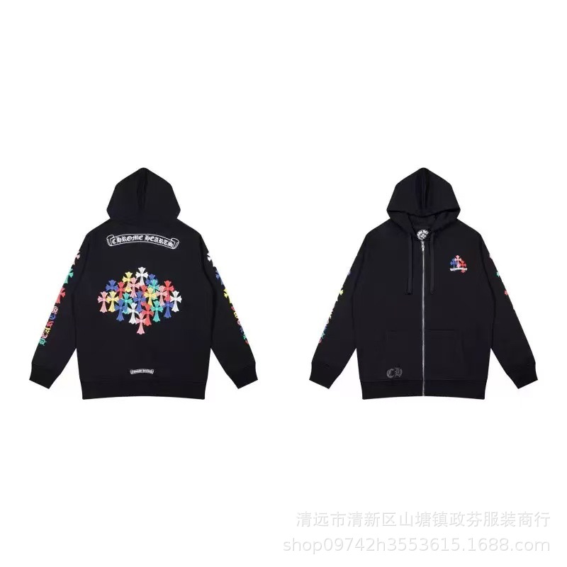 2026 New Cross-Border CH Hoodie Cross Horseshoe Couple Zipper Hooded Sweatshirt Jacket Trendy Brand 30/1 - Image 12