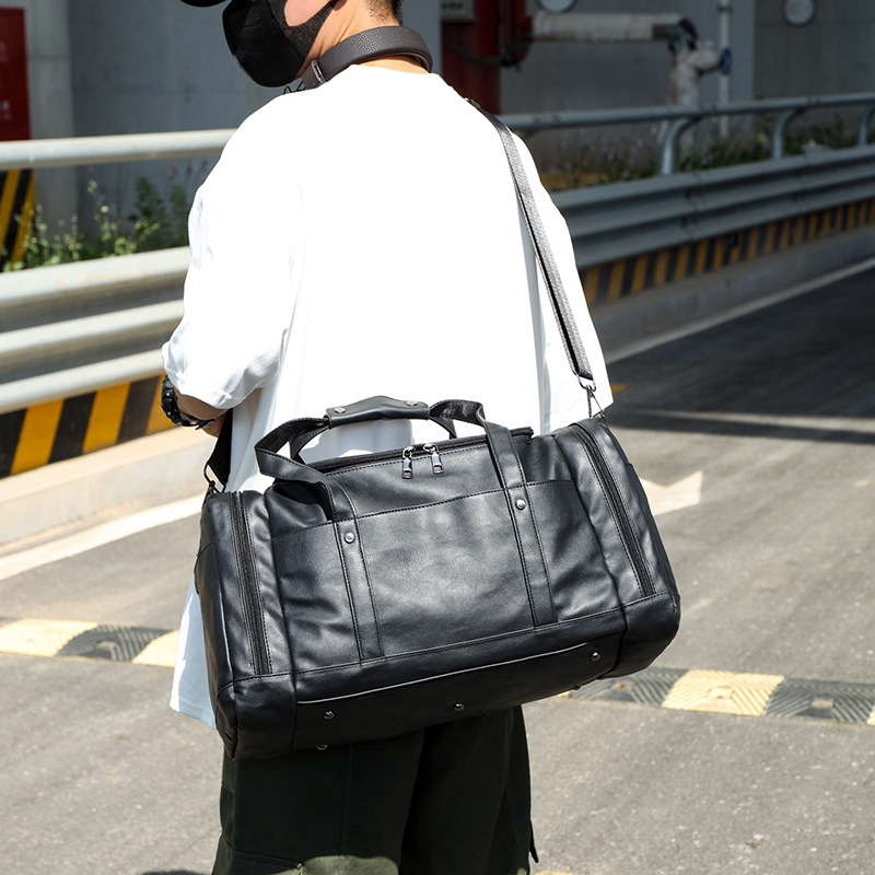 New short-distance travel bag, trendy men's shoulder bag, crossbody bag, large capacity tote bag, outdoor gym bag, storage luggage bag - Image 5