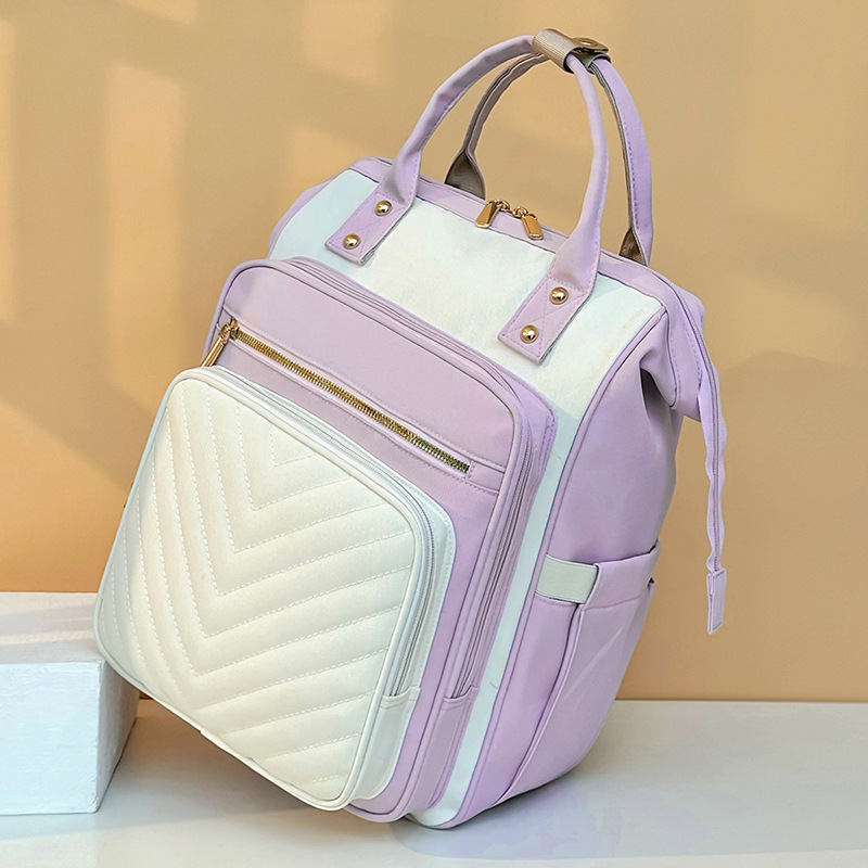 Mommy bag European and American style high quality Oxford cloth portable mother and baby bag outdoor travel multi-pocket large size mommy bag - Image 7