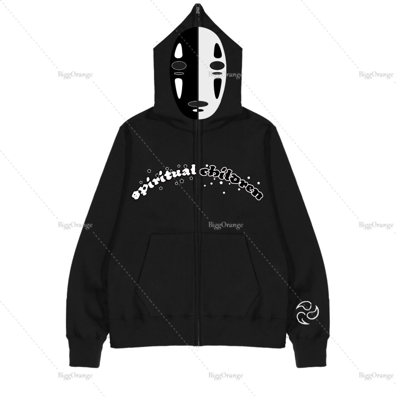 wish cross-border supply batch hoodie sweater bone dark y2k zipper plus velvet clothes - Image 8