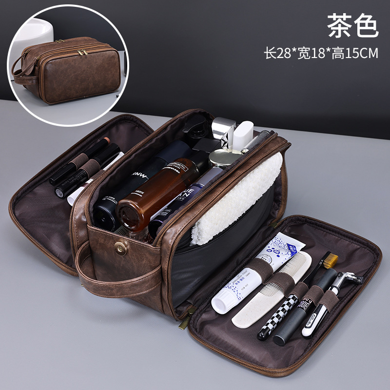 Cross-border, three-opening, multi-purpose business travel toiletry bag, high-end, large-capacity, multi-functional travel portable cosmetic bag/storage bag. - Image 7