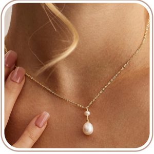 Amazon cross-border fashion gentle style faux pearl necklace simple temperament elegant retro clavicle chain accessory wholesale
