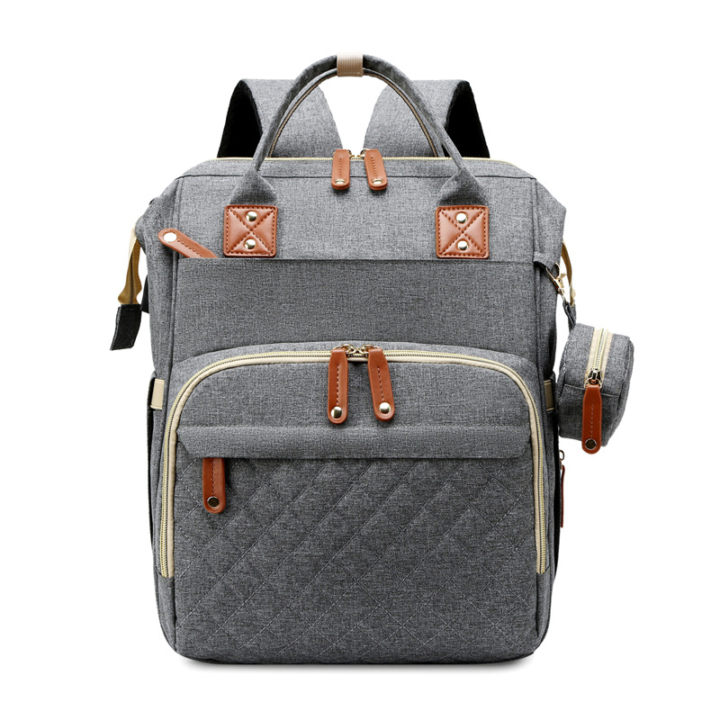 New summer portable crib mother and baby bag that can hang stroller, bottle, diaper bag, large capacity backpack mommy bag - Image 2