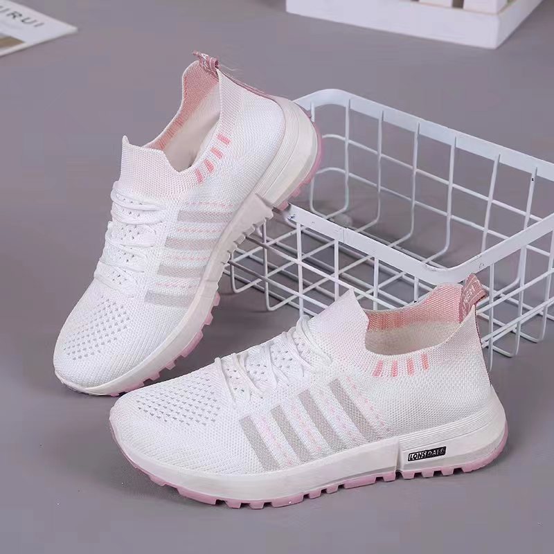 Dropshipping new women's fly woven fishnet shoes, comfortable soft-soled white shoes, fashionable lightweight student shoes, sneakers - Image 4